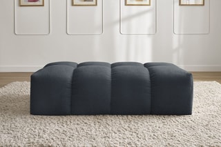 Pouf Everest - Bleu foncé - En tissu texturé