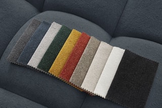 Pouf Everest - Bleu foncé - En tissu texturé