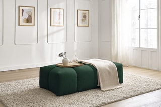 Pouf Everest - Vert - En tissu texturé