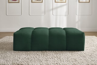 Pouf Everest - Vert - En tissu texturé