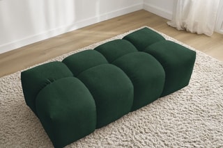 Pouf Everest - Vert - En tissu texturé
