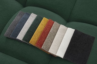 Pouf Everest - Vert - En tissu texturé