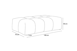 Pouf Everest - Vert - En tissu texturé