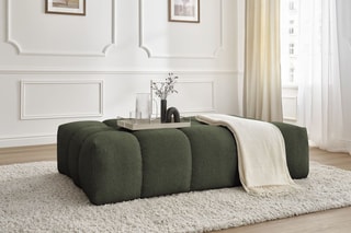 Pouf Everest - Vert - En tissu chiné