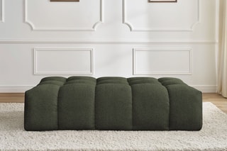 Pouf Everest - Vert - En tissu chiné