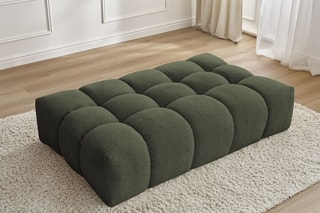 Pouf Everest - Vert - En tissu chiné