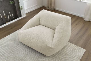 Pouf ultra moelleux Lilibet -  Beige