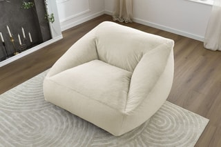 Pouf ultra moelleux Lilibet - Blanc