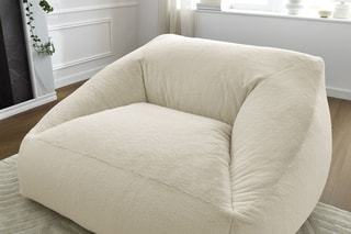 Pouf ultra moelleux Lilibet - Blanc