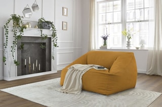 Pouf ultra moelleux Lilibet - Jaune