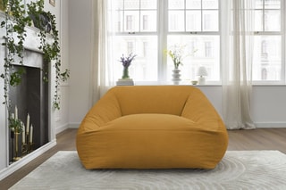 Pouf ultra moelleux Lilibet - Jaune