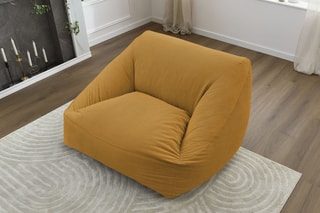 Pouf ultra moelleux Lilibet - Jaune