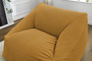 Pouf ultra moelleux Lilibet - Jaune