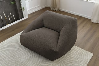Pouf ultra moelleux Lilibet -  Marron