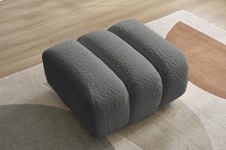 Pouf Talia - Gris foncé - En tissu bouclette