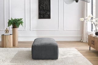 Pouf Jeanne - Gris chiné - En polyester