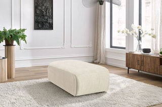 Pouf Jeanne - Beige - En tissu velours