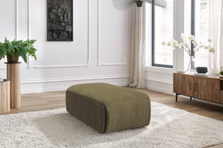 Pouf Jeanne - Vert - En tissu velours