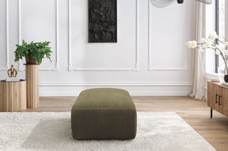 Pouf Jeanne - Vert - En tissu velours