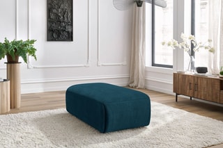Pouf Jeanne - Bleu foncé - En tissu velours