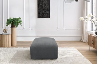 Pouf Jeanne - Gris foncé - En tissu velours