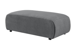 Pouf Jeanne - Gris foncé - En tissu velours