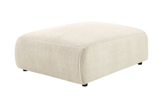 Pouf Jeanne - Beige - En tissu velours