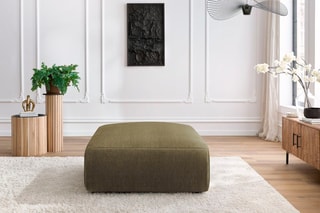 Pouf Jeanne - Vert - En tissu velours