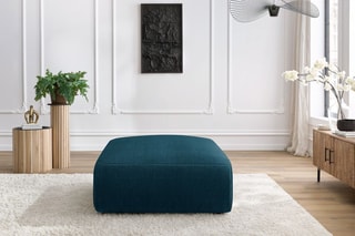 Pouf Jeanne - Gris foncé - En tissu velours