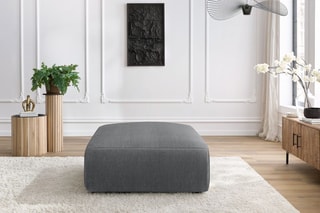 Pouf Jeanne - Gris - En tissu velours
