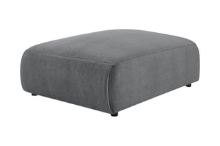Pouf Jeanne - Gris - En tissu velours