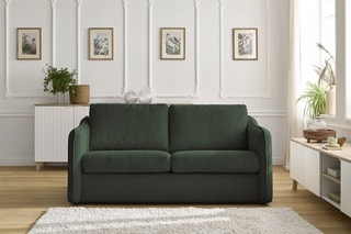 Canapé convertible Lenny - Vert - Couchage 133 x 195 cm