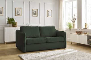 Canapé convertible Lenny - Vert - Couchage 133 x 195 cm