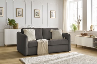 Canapé convertible Lenny - Taupe - Couchage 133 x 195 cm