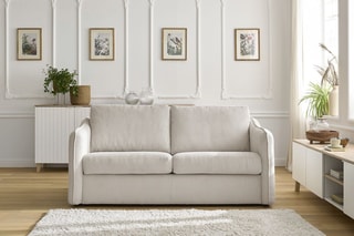Canapé convertible Lenny - Beige - Couchage 133 x 195 cm