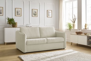 Canapé convertible Lenny - Beige - Couchage 133 x 195 cm