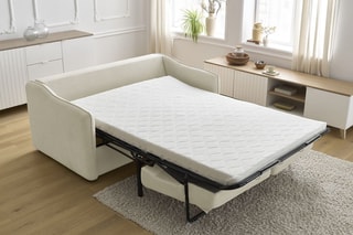 Canapé convertible Lenny - Beige - Couchage 133 x 195 cm