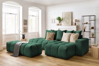 Canapé d'angle droit et pouf Mont-Blanc - 
Vert