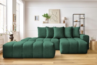 Canapé d'angle droit et pouf Mont-Blanc - 
Vert