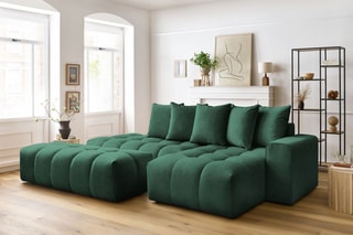 Canapé d'angle droit et pouf Mont-Blanc - 
Vert