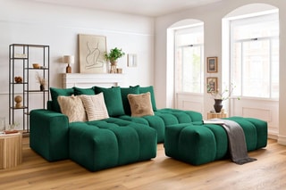 Canapé d'angle gauche et pouf Mont-Blanc - 
Vert
