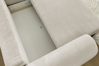 Canapé d'angle droit convertible Lucien - Beige - Couchage 250 x 150 cm