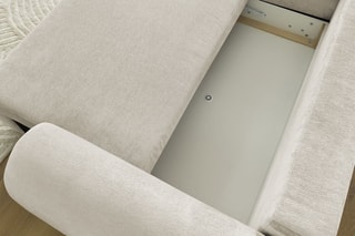 Canapé d'angle gauche convertible Lucien - Beige - Couchage 250 x 150 cm