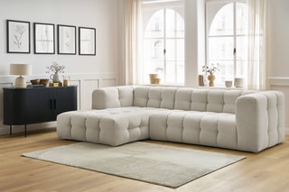 Canapé d'angle gauche Cloud - Beige