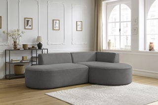 Canapé d'angle droit Rousseau - Gris foncé