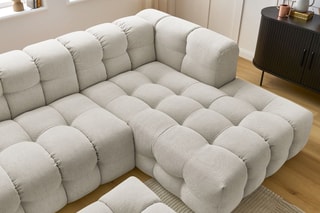 Canapé d'angle droit avec pouf Cloud - Beige