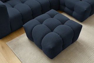 Canapé d'angle droit avec pouf Cloud - Bleu foncé