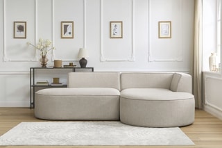 Canapé d'angle droit Rousseau - Beige