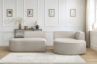 Canapé d'angle droit Rousseau - Beige