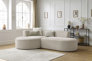 Canapé d'angle gauche Rousseau - Beige